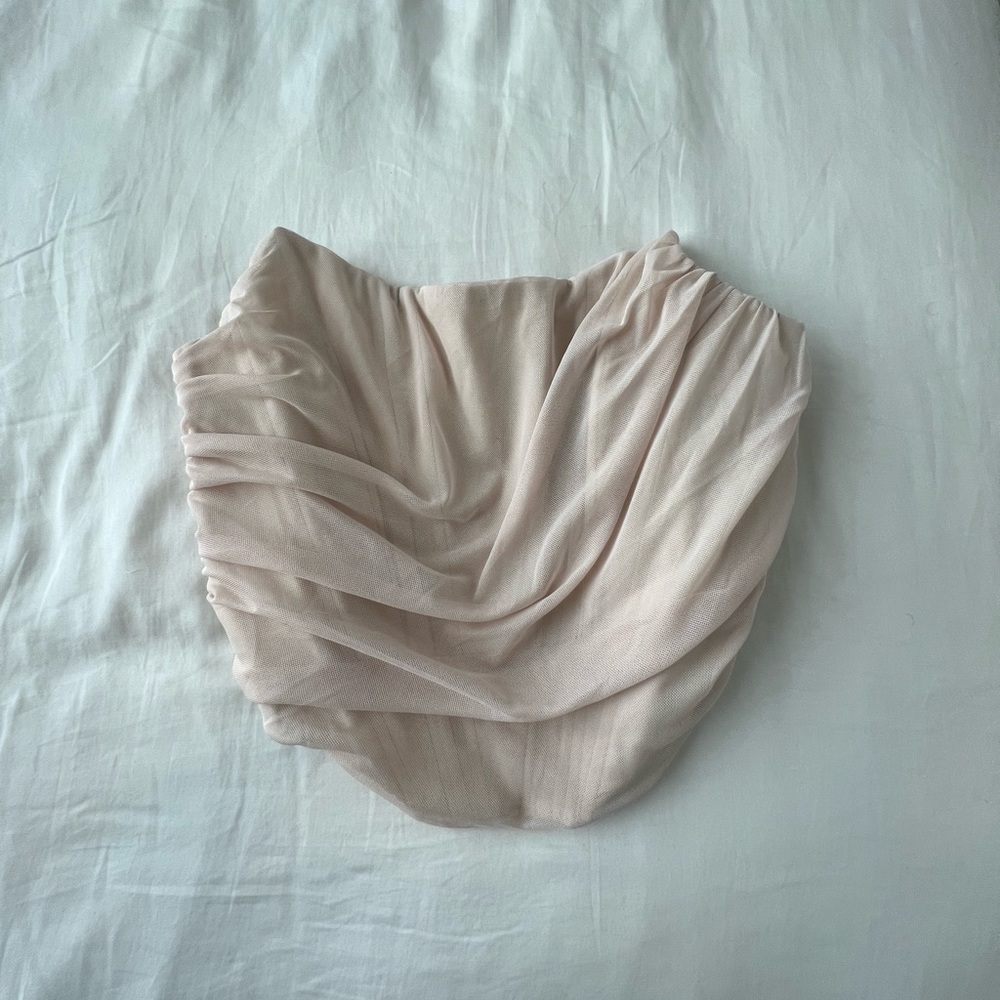 Beige tan ivory corset top